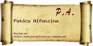 Patócs Alfonzina névjegykártya